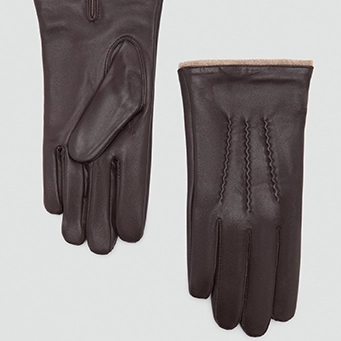 MANGO - 100% Leather Gloves for Men