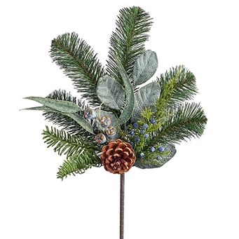 ALL STATE FLORAL - Artificial Eucalyptus, Pinecone & Pine Stem Pick