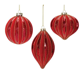 MELROSE INTERNATIONAL - Red Mercury Glass Ornament